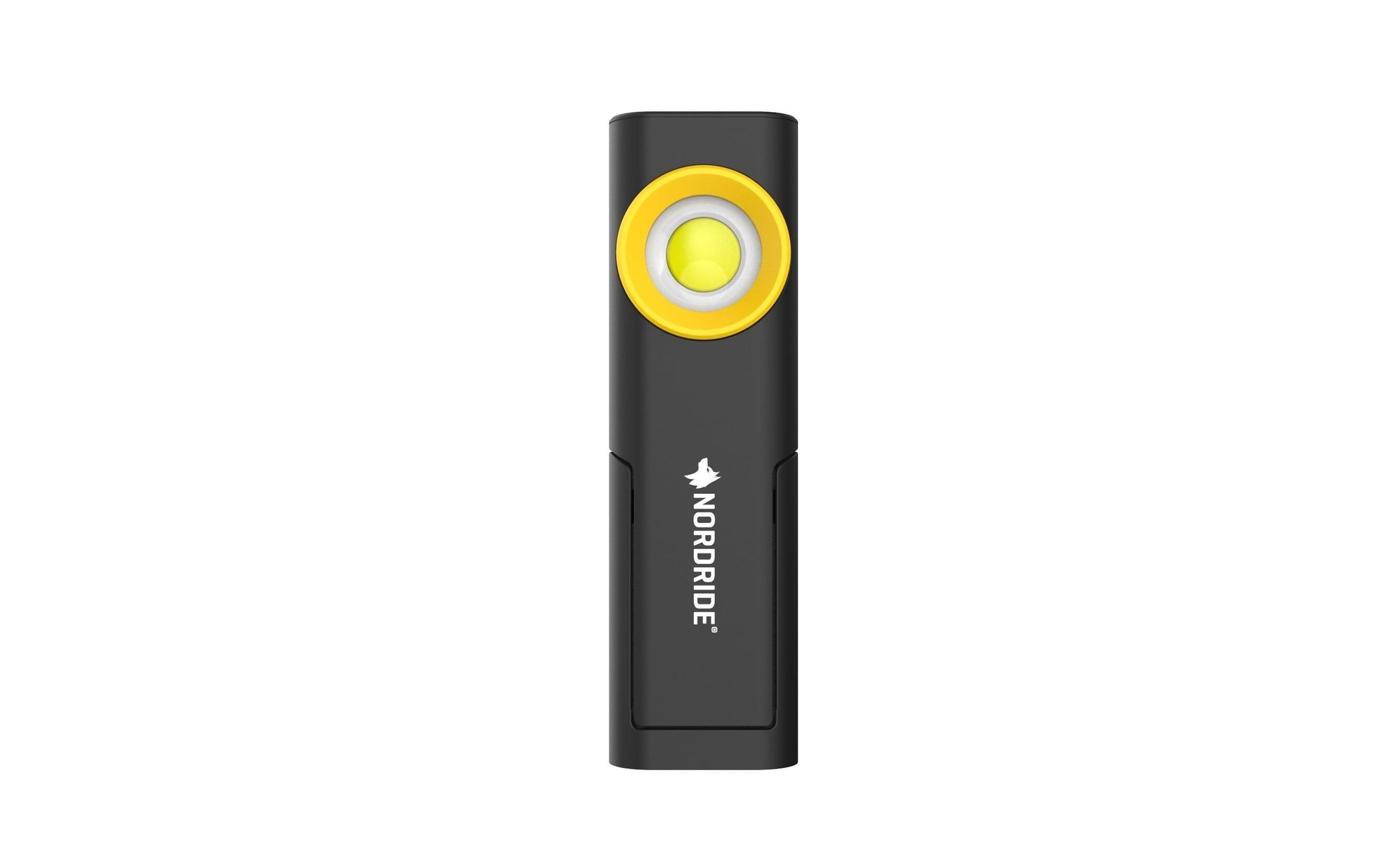 NORDRIDE Taschenlampe Loop Light – 500 lm, 3 Stufen, IP54, Akku 2200 mAh, Haken, Magnet – Schwarz