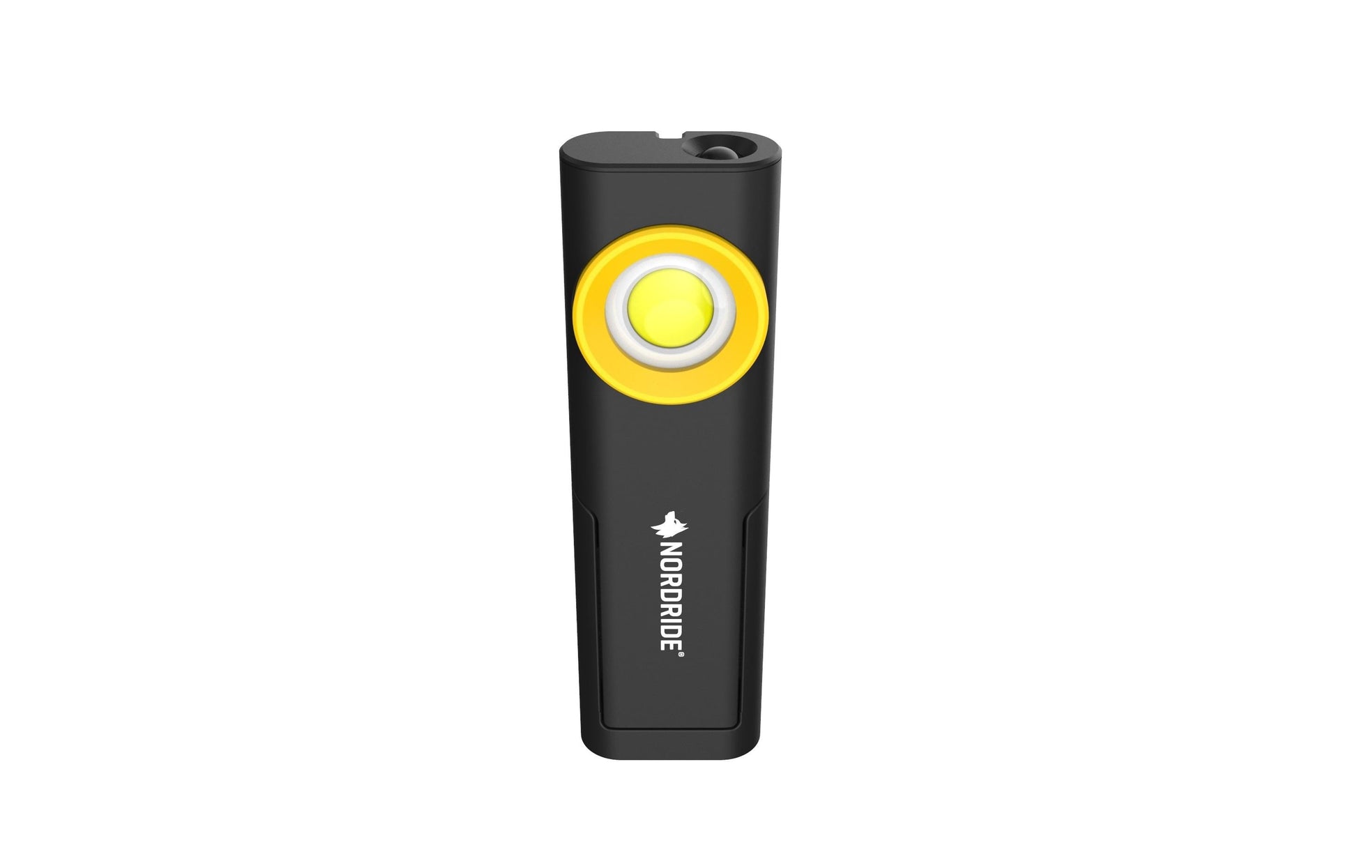 NORDRIDE Taschenlampe Loop Light – 500 lm, 3 Stufen, IP54, Akku 2200 mAh, Haken, Magnet – Schwarz