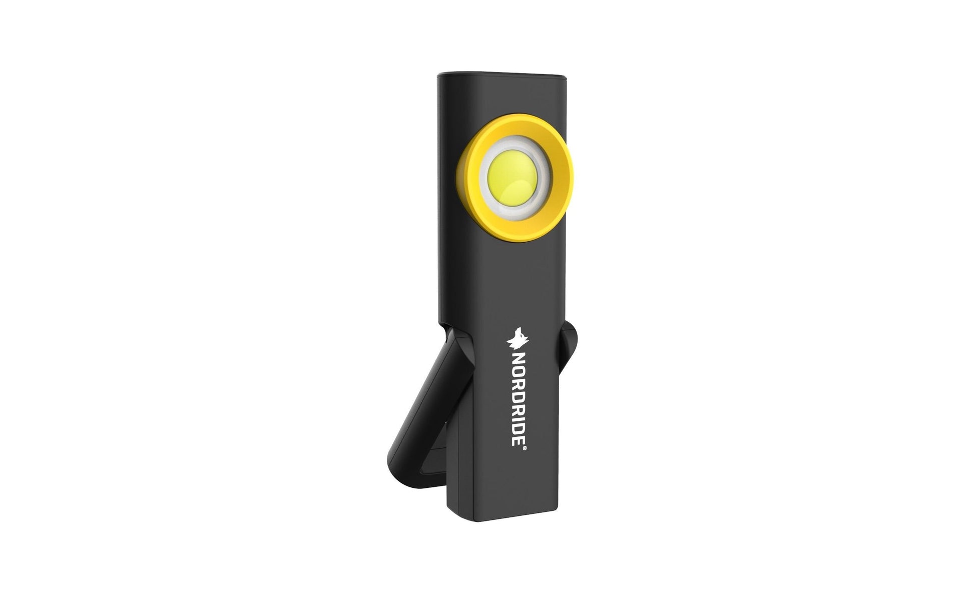 NORDRIDE Taschenlampe Loop Light – 500 lm, 3 Stufen, IP54, Akku 2200 mAh, Haken, Magnet – Schwarz