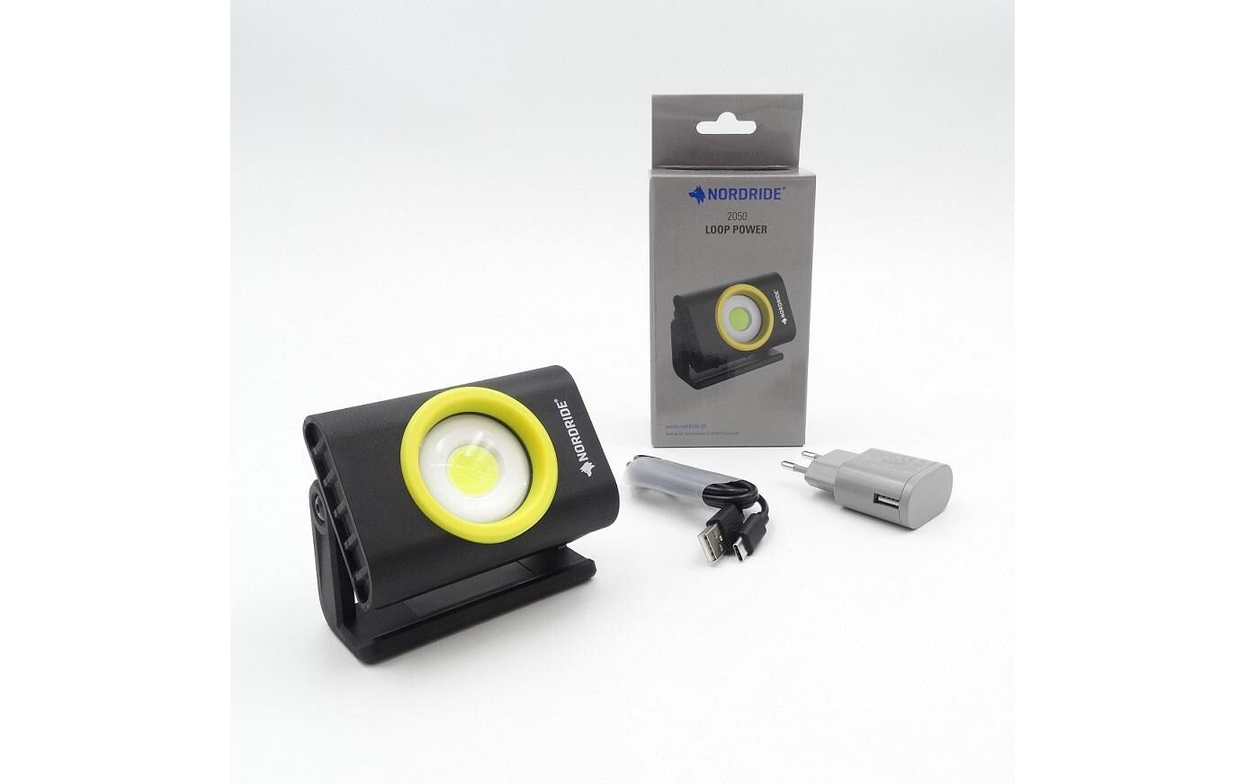 NORDRIDE Taschenlampe Loop Power – 1000 lm, dimmbar, IP65, Akku – schwarz