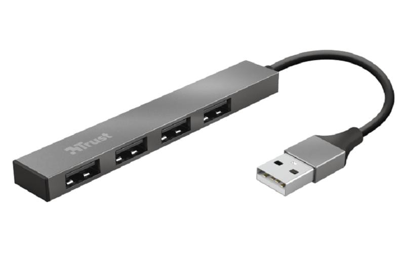 Trust Halyx Mini USB-Hub – USB 2.0, 4× USB-A, für Windows/Mac/ChromeOS