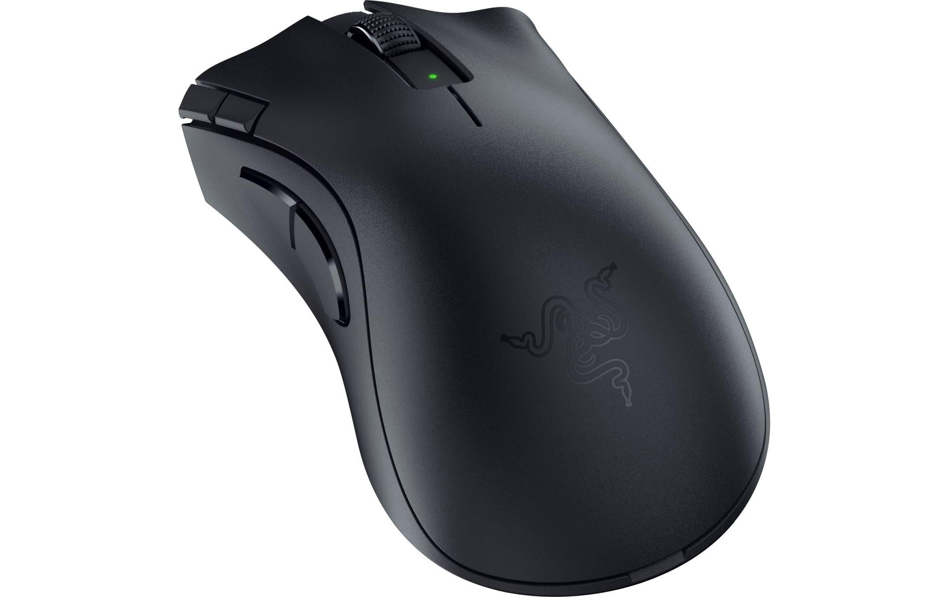 Razer DeathAdder V2 HyperSpeed Gaming-Maus – kabellos, 14'000 dpi, 7 Tasten, für Rechtshänder, schwarz