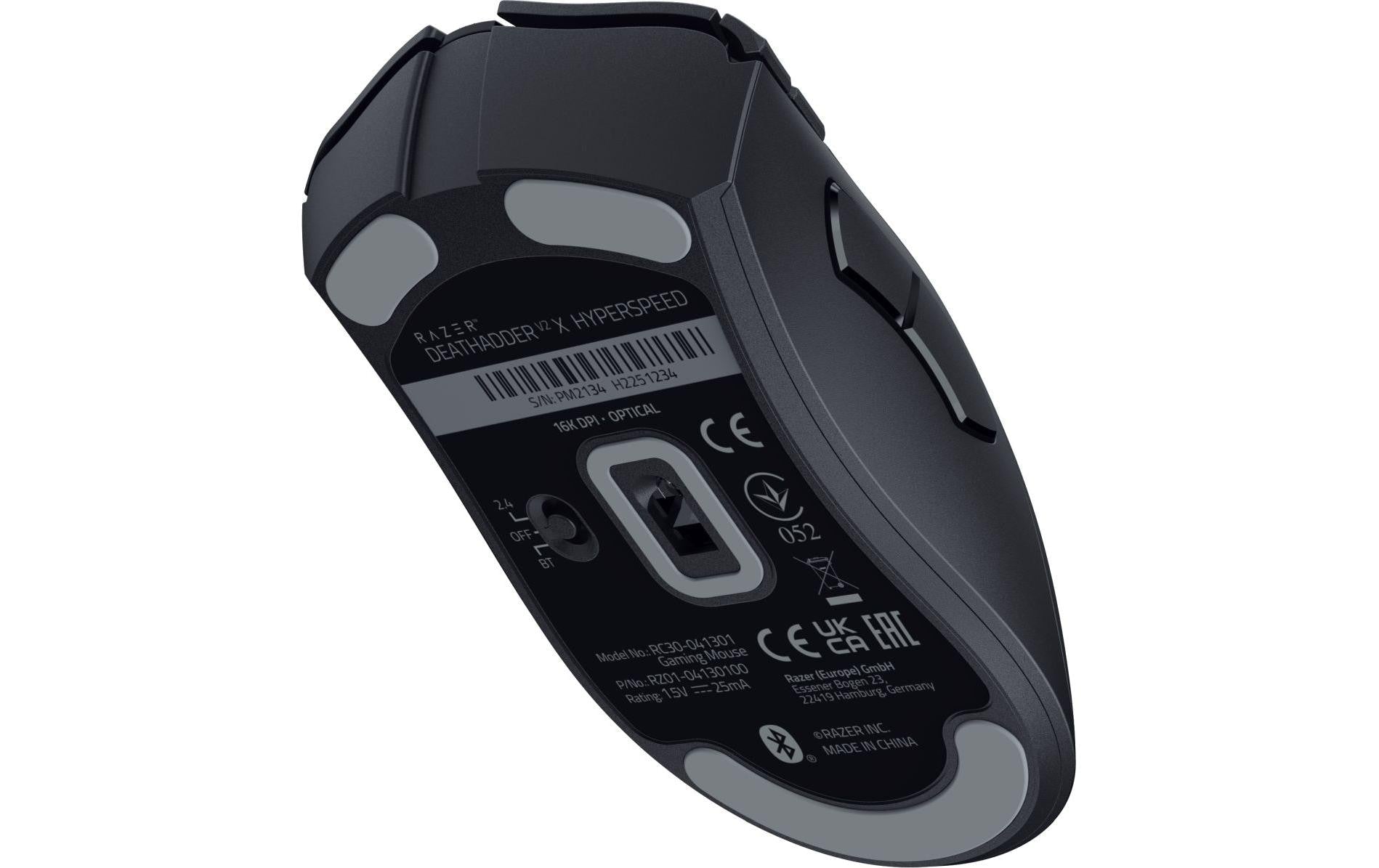 Razer DeathAdder V2 HyperSpeed Gaming-Maus – kabellos, 14'000 dpi, 7 Tasten, für Rechtshänder, schwarz