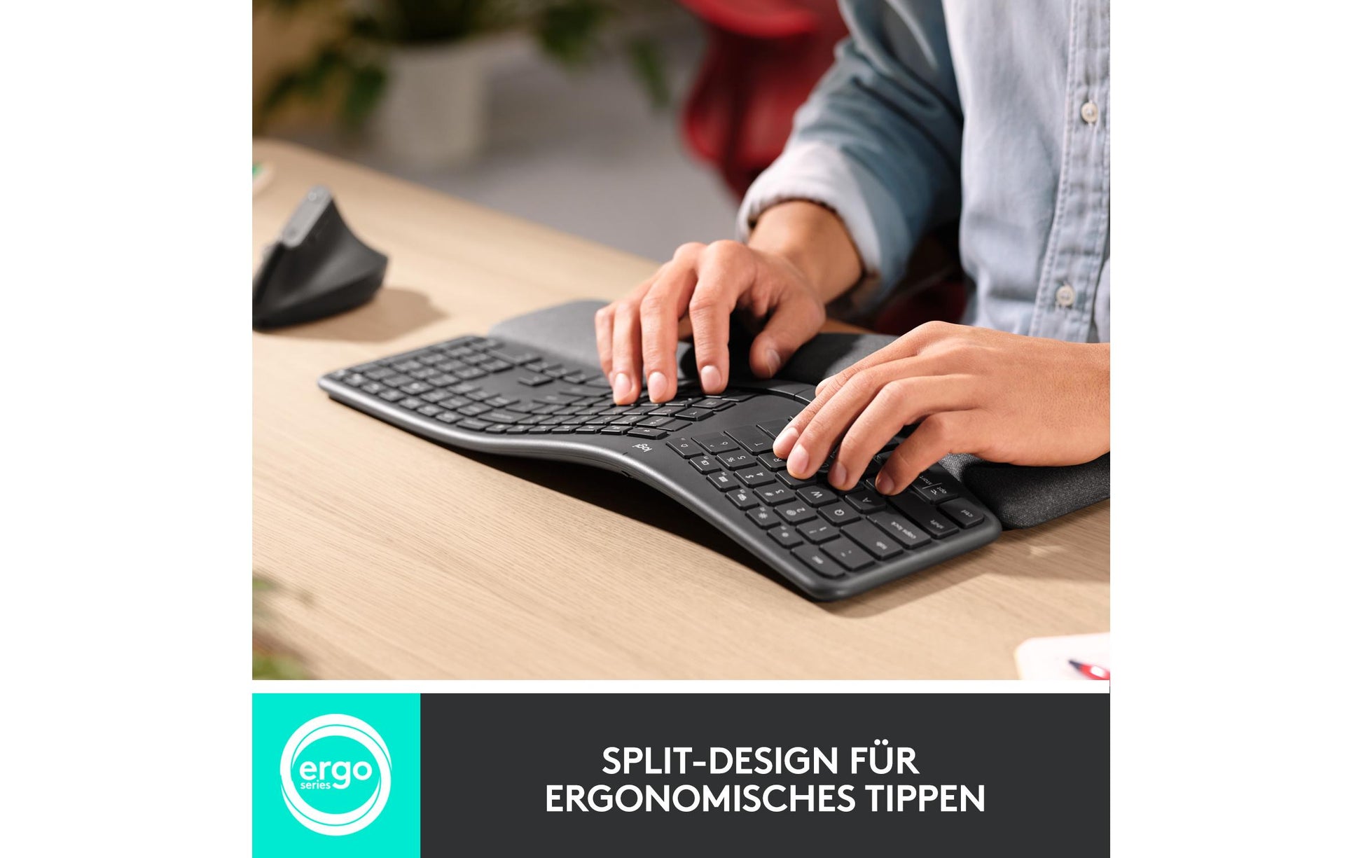 Logitech ERGO K860 – Tastatur, US-Layout (EN), ergonomisch, Grau