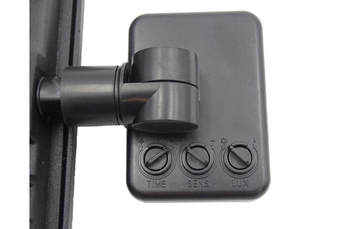 NORDRIDE Wandleuchte Flat – 15,5 × 16,8 cm, 1100 lm, 10 W, 5000 K, IP54, Schwarz, Bewegungssensor (PIR), Dämmerung
