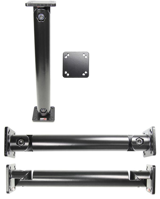 Brodit 215550 – Sockelhalterung, 10", Montageplatte 50×50 mm, Schwarz