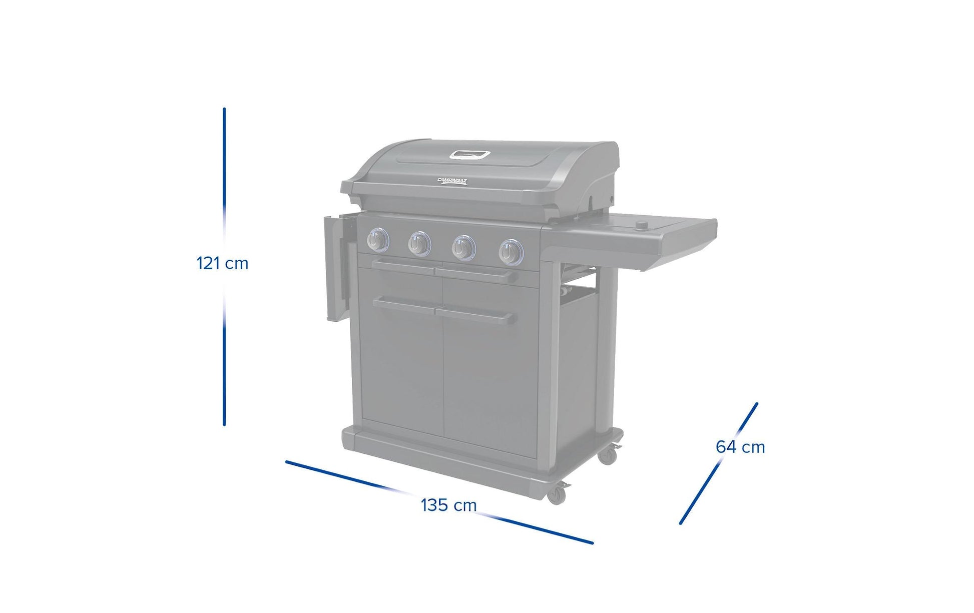 Campingaz Gasgrill 4 Series Onyx S – 4 Brenner, 15,9 kW, Grillfläche 3'312 cm² – Schwarz