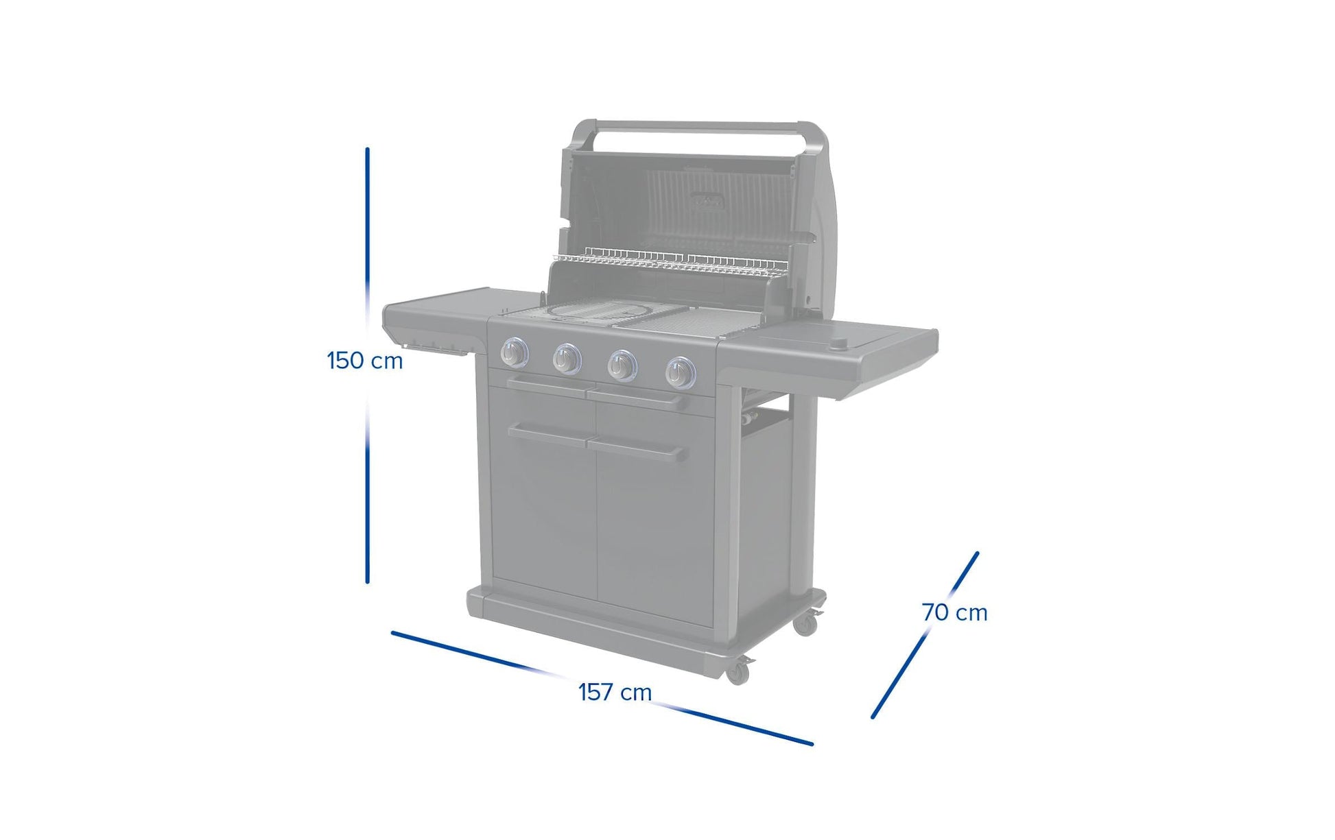 Campingaz Gasgrill 4 Series Onyx S – 4 Brenner, 15,9 kW, Grillfläche 3'312 cm² – Schwarz