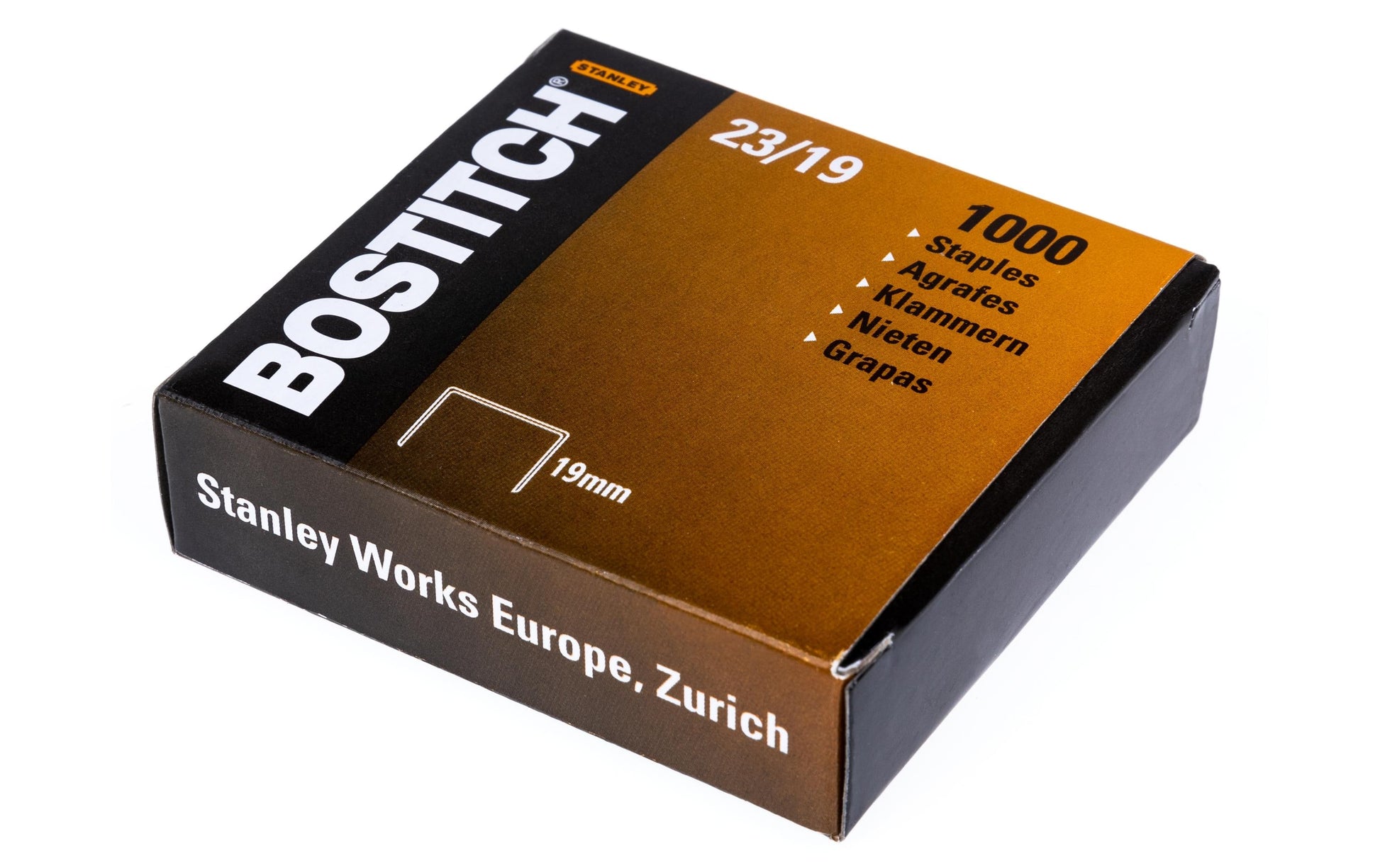 Bostitch Heftklammern – 19 mm – Metall, silber – 1000 Stk.