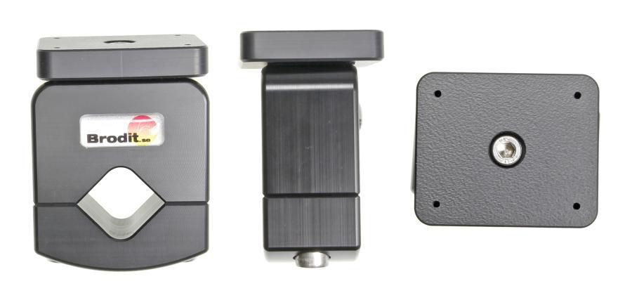 Brodit Auto-Halterung (passiv) – Rohr Ø 19–30 mm, vorgebohrte AMPS-Platte 50×42 mm – Schwarz