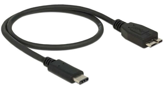 DeLOCK USB-C auf Micro-USB-B Kabel – USB 3.2 Gen 2 (10 Gbit/s) – 0,5 m – Schwarz
