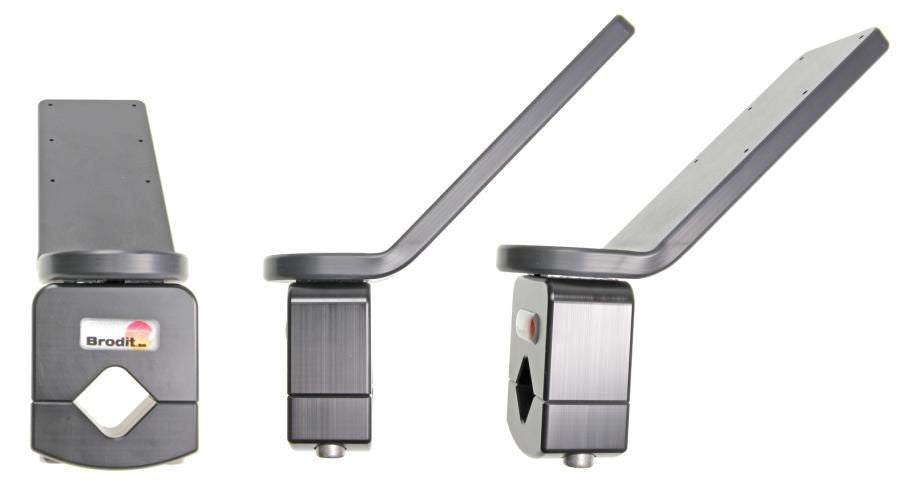 Brodit Fahrrad-/Motorrad-Halterung – Montageplatte 45° – Lenker (Ø 19–30 mm) – Schwarz