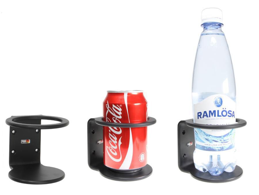 Brodit Becherhalter – für Dosen und Flaschen – Ø 72 mm – schwarz – ABS Synthetik – 1 Stk.