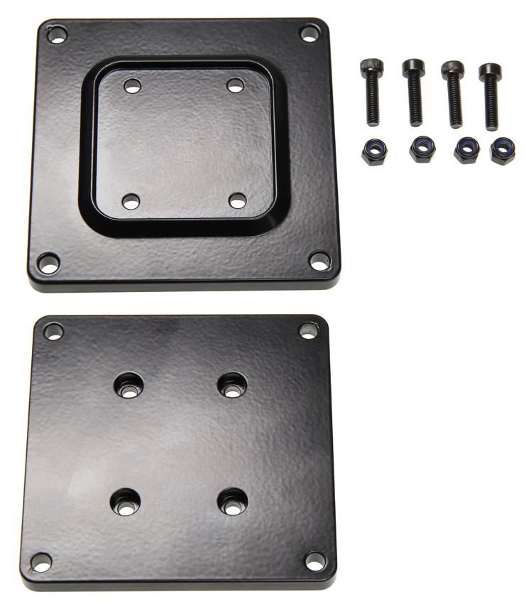 Brodit VESA-Adapterplatte – VESA 75×75 mm – Aluminium, Schrauben enthalten – Schwarz – für 215748