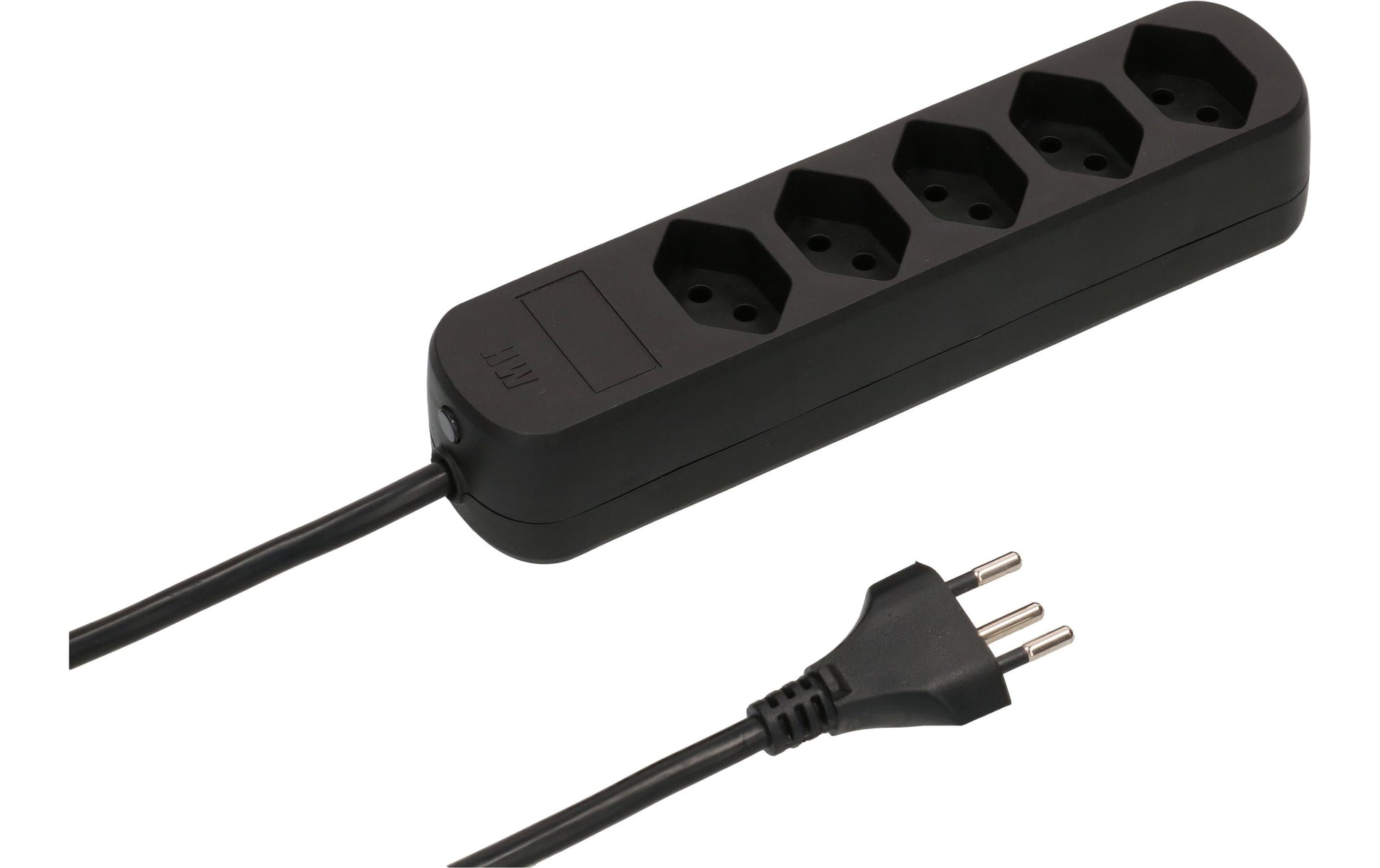 Max Hauri AG Max Hauri Basic-Line Steckdosenleiste – 5× T13, 5 m, ohne Schalter, mit Überstromschutz, schwarz