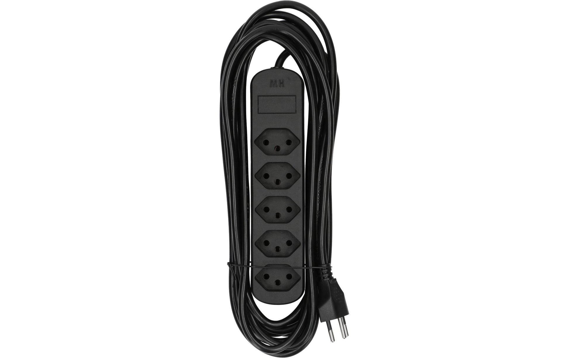Max Hauri AG Max Hauri Basic-Line Steckdosenleiste – 5× T13, 5 m, ohne Schalter, mit Überstromschutz, schwarz