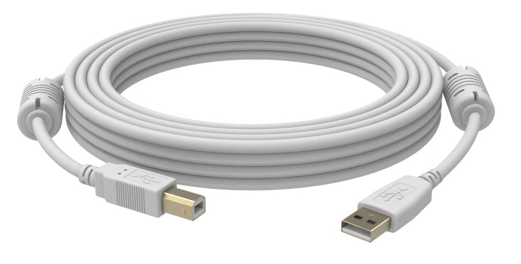 Vision USB-A auf USB-B Kabel – USB 2.0 (480 Mbit/s) – 2 m – Goldstecker – Weiss