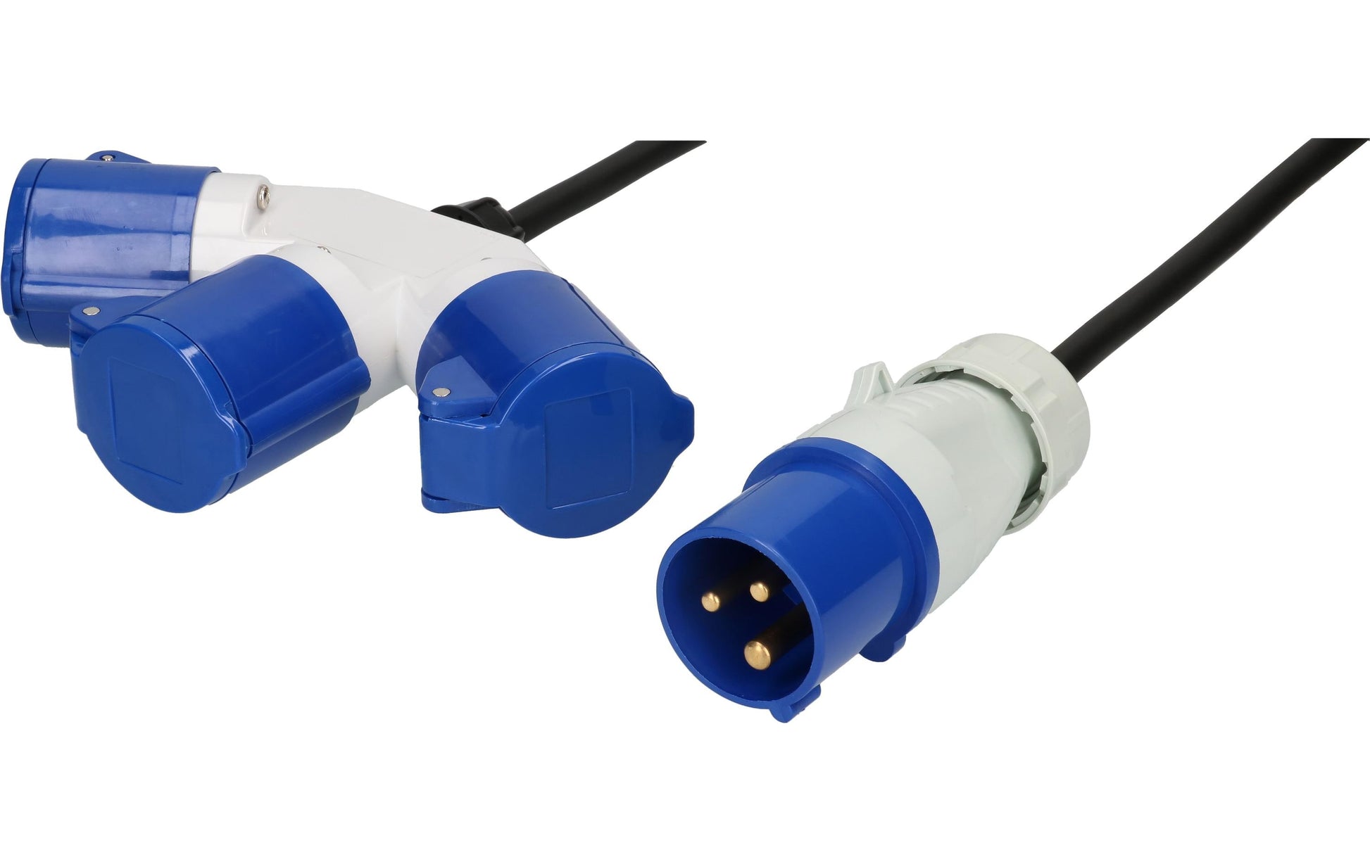 maxCAMP Verlängerungskabel, CEE 16-3–CEE 16-3, 1,5 m, 1,5 mm², H07RN-F 3G, Aussengeeignet – Schwarz