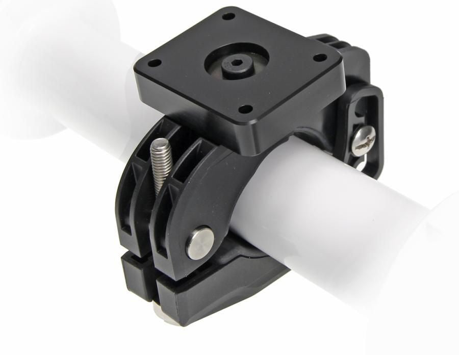 Brodit BarGrip XL – Rohrhalterung – Platte 50×42 mm, AMPS-Bohrung 4×4 mm, Kunststoff, Schwarz
