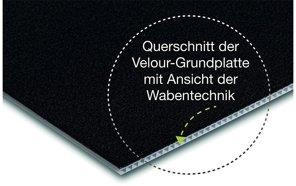 purVario Basisplatte (rechteckig) – für Wohnwagen/Van – 31×1×51 cm – schwarz, Kunststoff, Velour – 1 Stk.