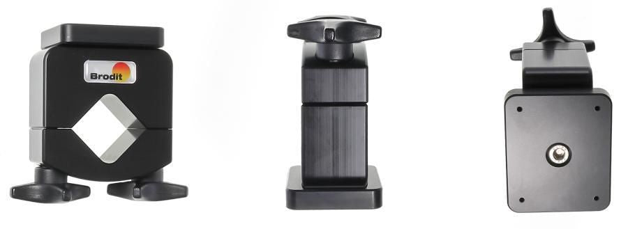Brodit Tablet-Arm (Tischklemme) – für Rohr Ø 29–40 mm, Montageplatte 50×40 mm – Schwarz