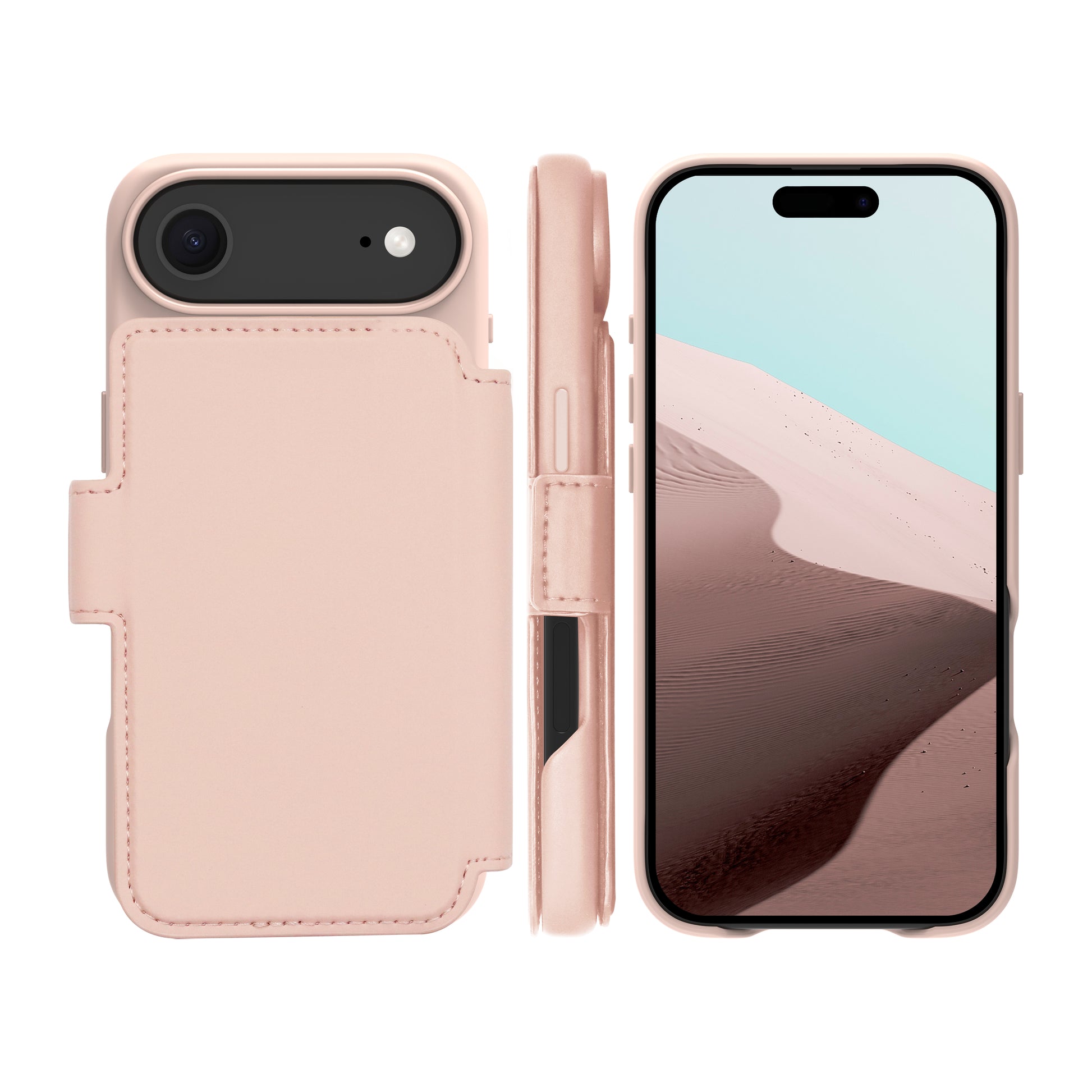 dbramante1928 Lynge MS ICON Wallethülle – für Apple iPhone 17 Air, 3 Kartenfächer, Kunststoff, Pink Sand