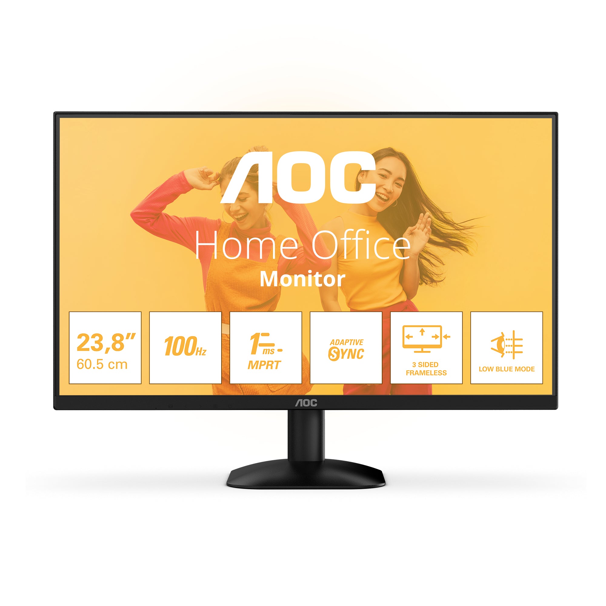 AOC 24B35HM2 – Monitor, 23,8", 1920 × 1080 (Full HD), VA, 100 Hz, Adaptive Sync, Schwarz