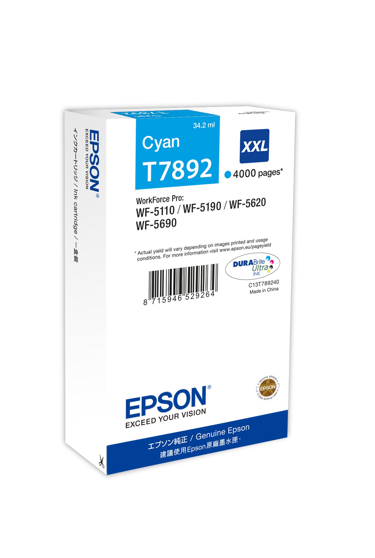 Epson Tintenpatrone XXL Cyan – C13T789240