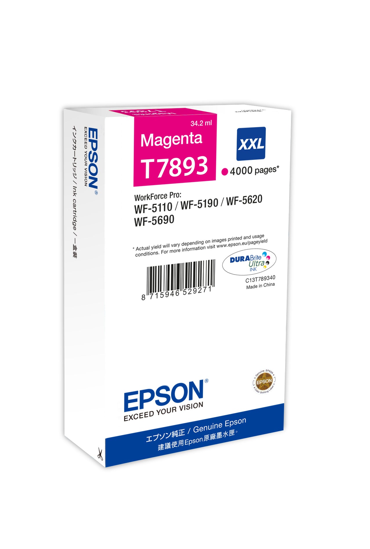 Epson Tintenpatrone XXL Magenta 4k – für WF 5110/5620