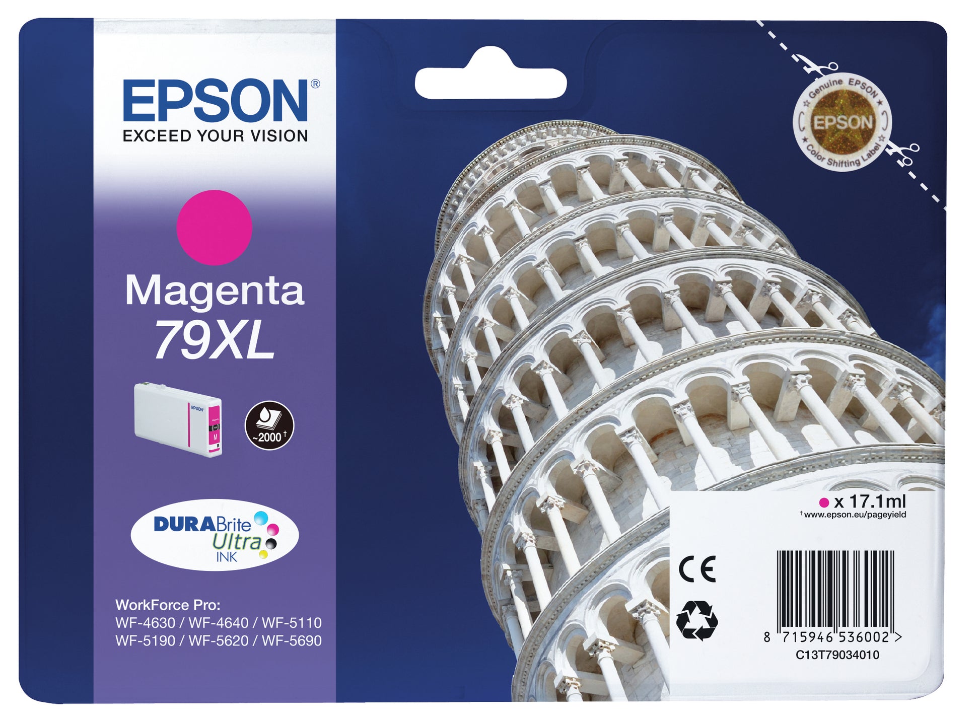 Epson Tintenpatrone 79XL, Magenta, XL, 2'000 Seiten
