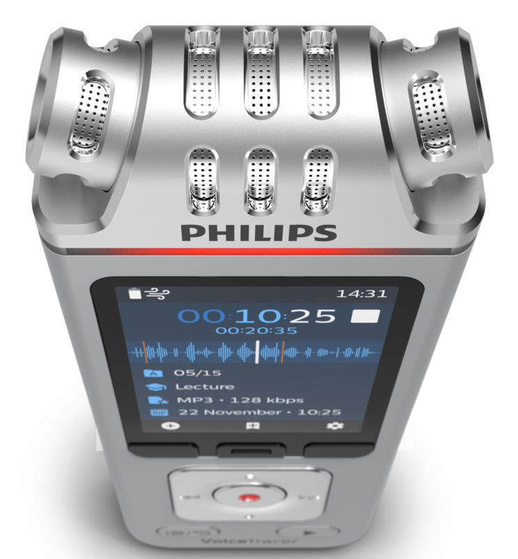 Philips VoiceTracer DVT4115 – Digitales Diktiergerät – 8 GB, 36 h – Silber