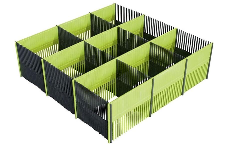 purVario Stauleisten 100 MAXXI Wandhalterung – ABS – Anthrazit/Grün – 330 × 100 × 30 mm – 8 Teile
