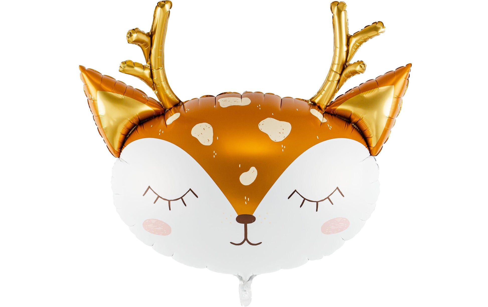 PartyDeco Folienballon Reh – Braun/Gold – 73 × 64 cm – 1 Stk