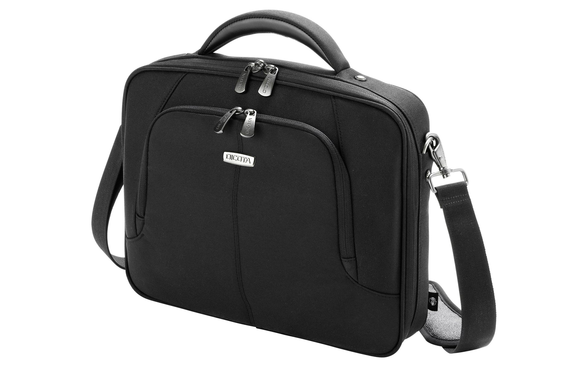 DICOTA Notebook-Tasche für Notebooks bis 15,6" – aus recyceltem PET, verschliessbar – Schwarz