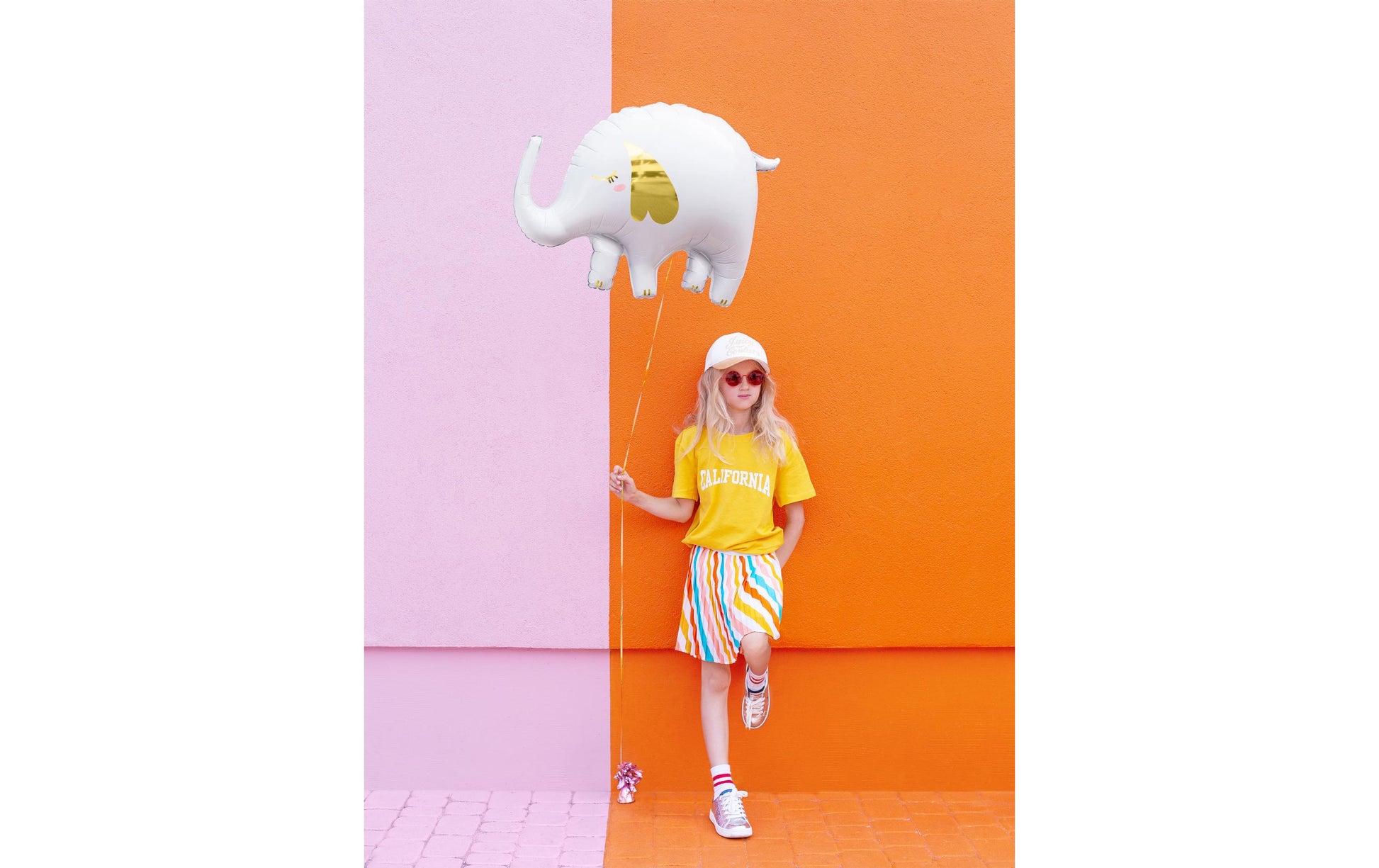 PartyDeco Folienballon Elefant – Weiss – 83 × 58 cm – 1 Stk
