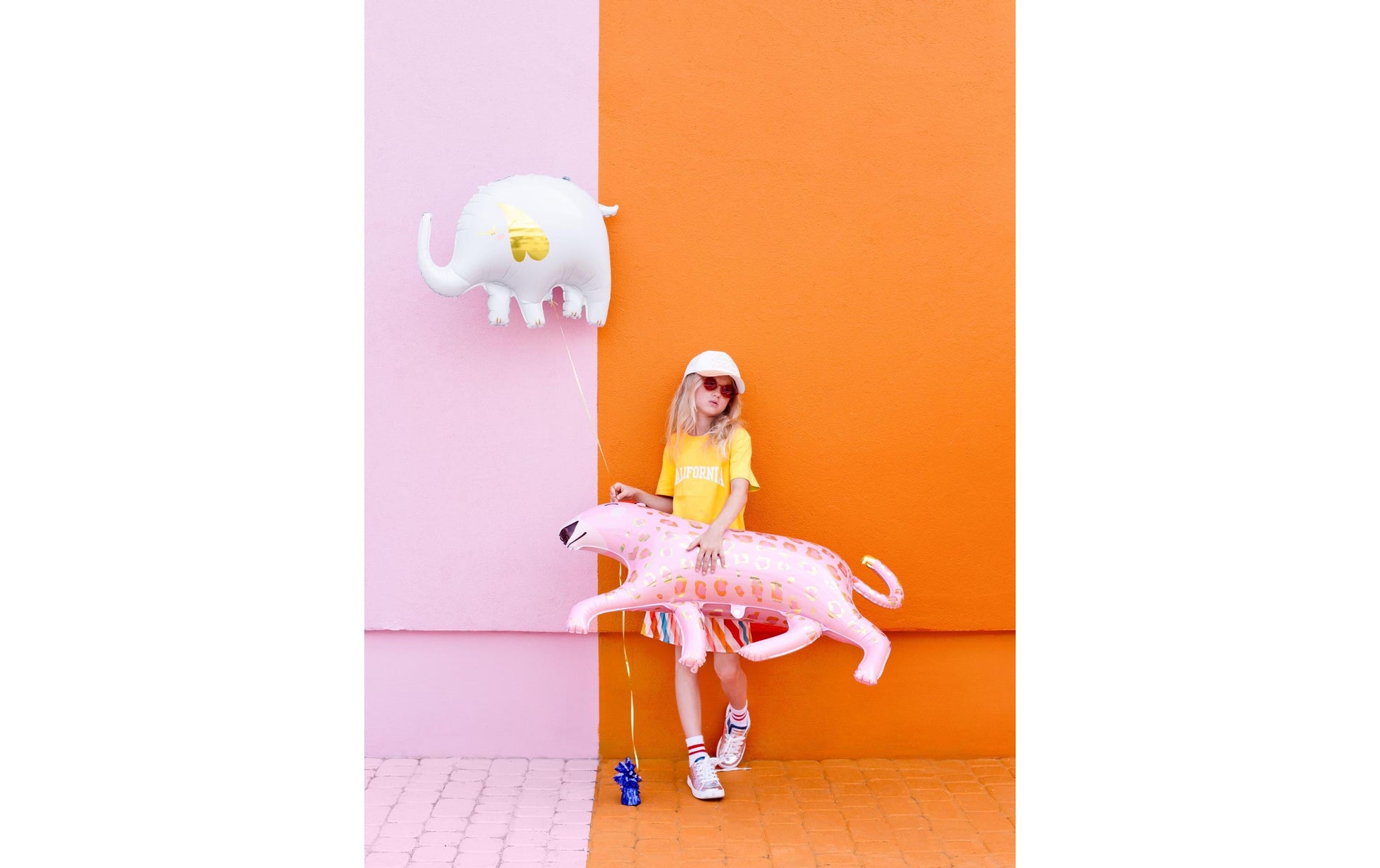 PartyDeco Folienballon Elefant – Weiss – 83 × 58 cm – 1 Stk