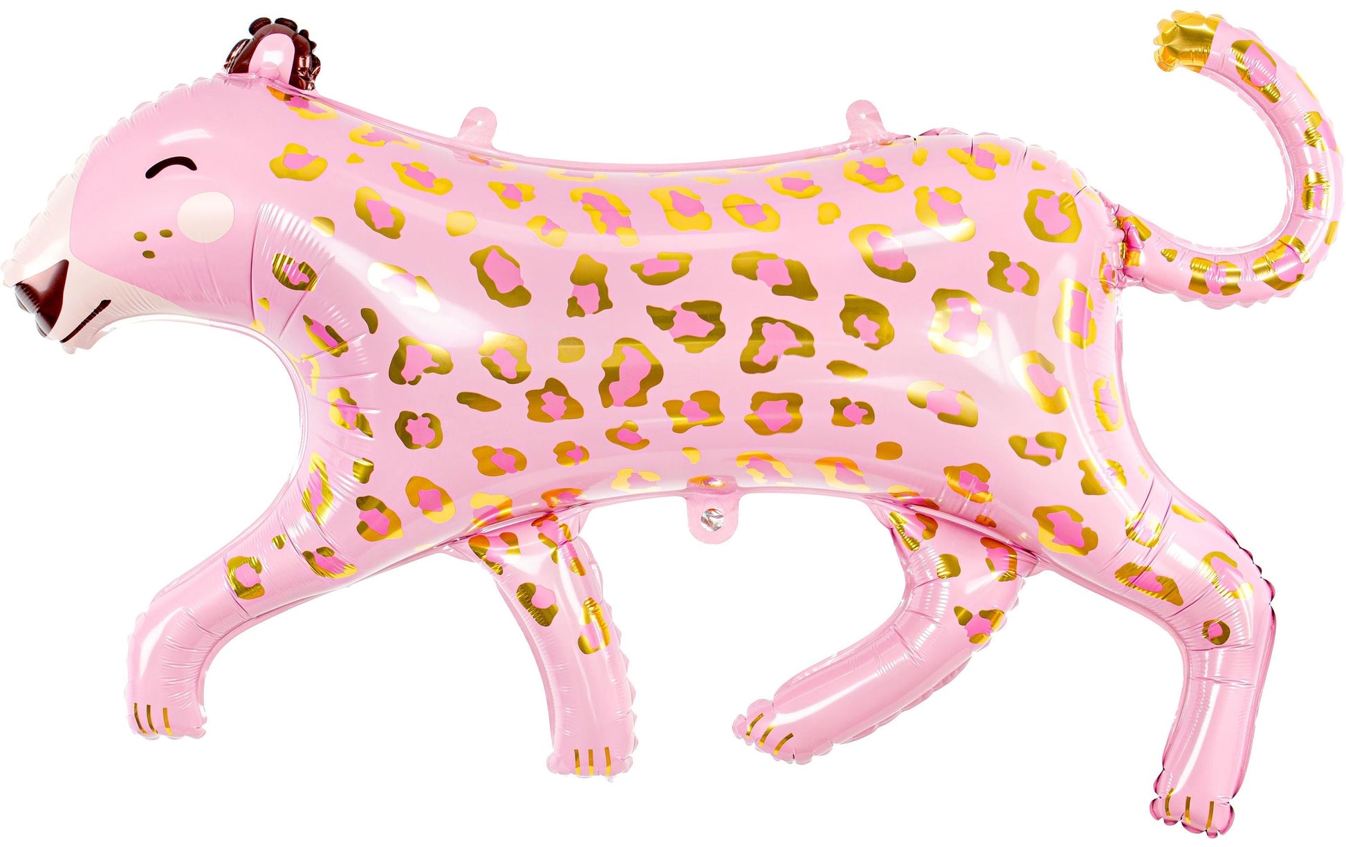 PartyDeco Folienballon Leopard – gold/rosa – 103 × 60 cm – Folie – 1 Stück – mit Helium befüllbar