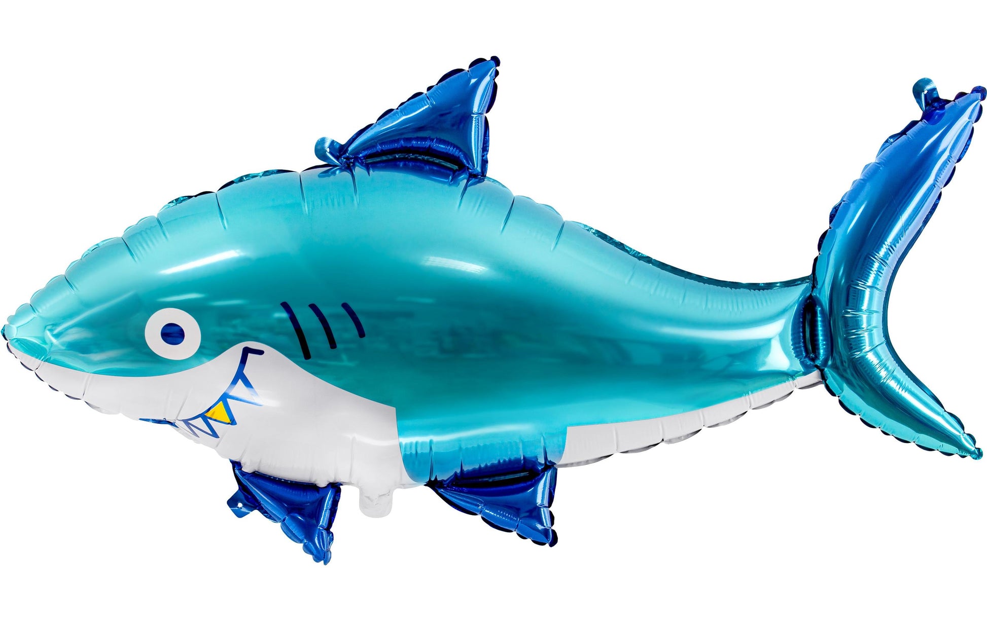 PartyDeco Folienballon Hai – Blau – 92 × 48 cm – Folie – 1 Stück – mit Helium befüllbar