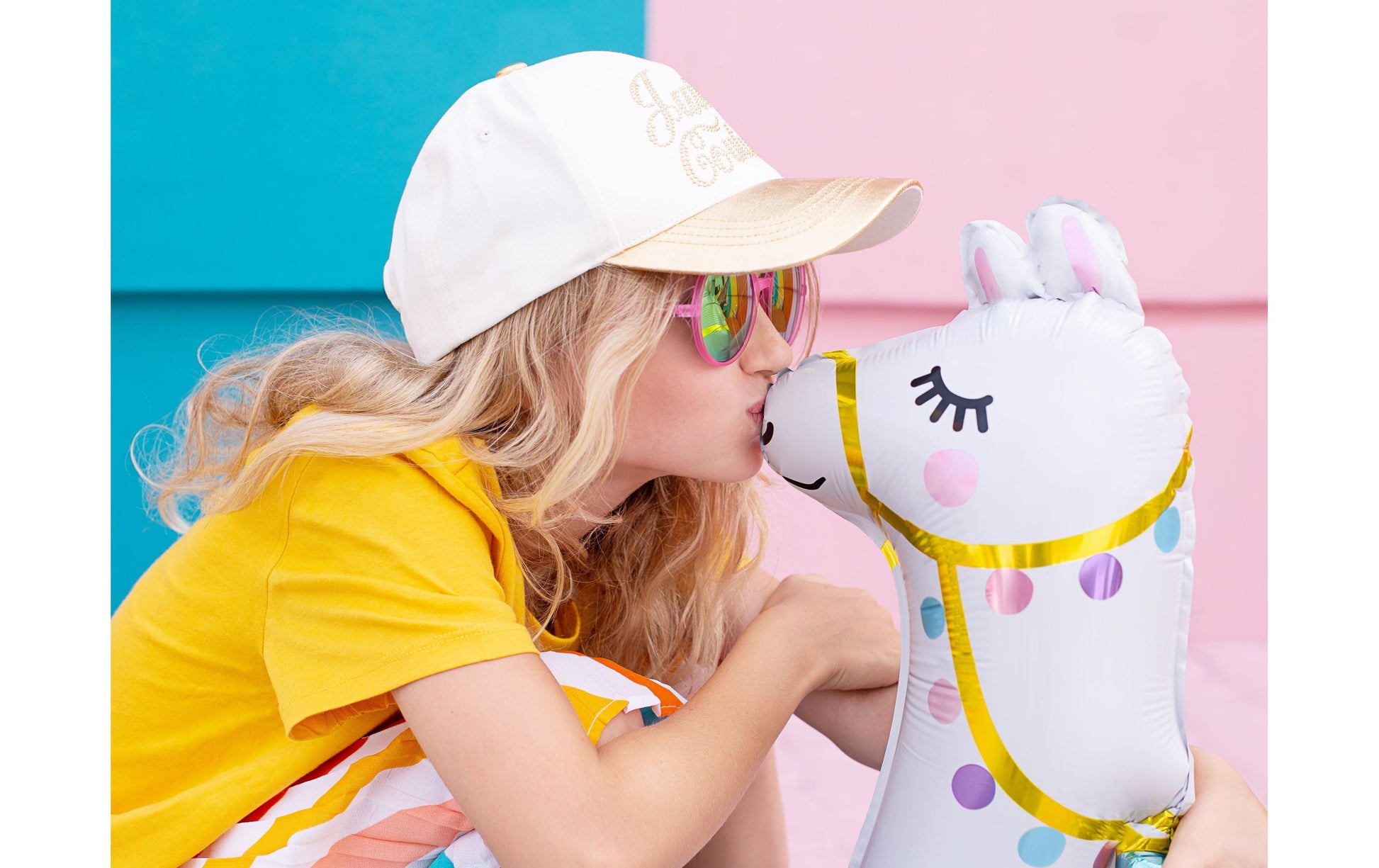 PartyDeco Folienballon Lama – mehrfarbig – 39 × 61 cm – Folie – 1 Stück – mit Helium befüllbar