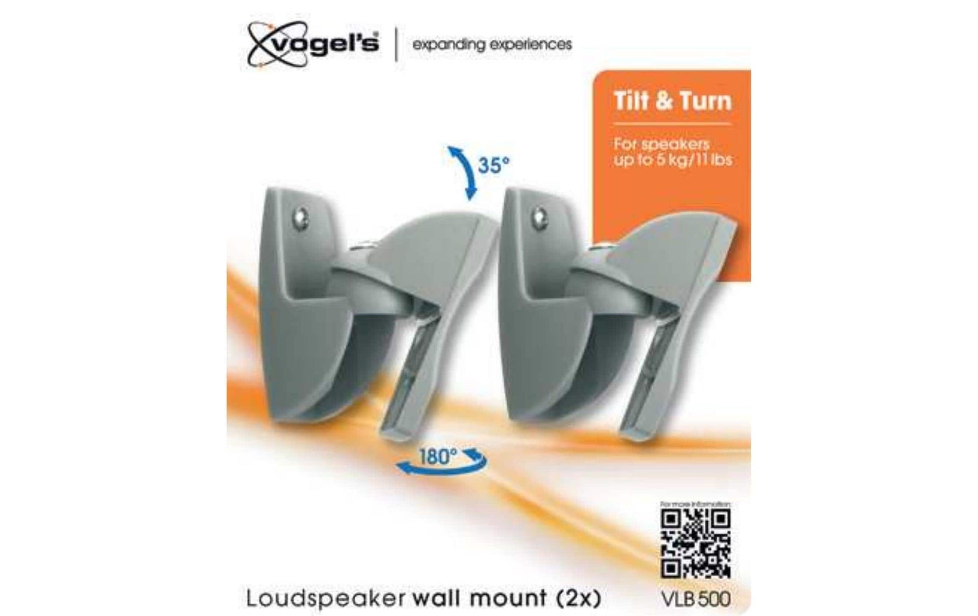 Vogel's VLB 500 – Lautsprecher-Wandhalter, bis 5 kg, neigbar, Silber