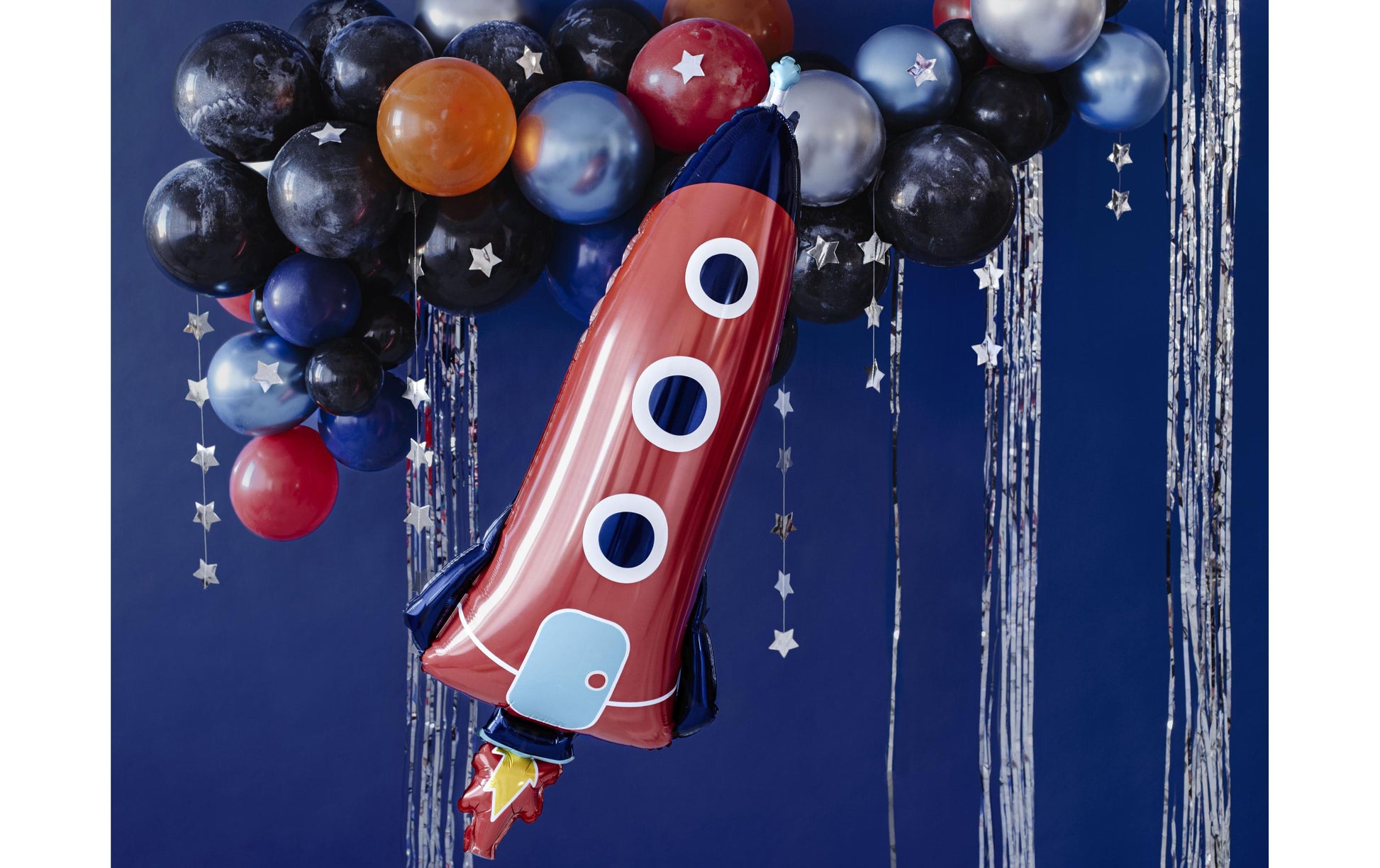 PartyDeco Folienballon Rakete – mehrfarbig – 44 × 115 cm – Folie – 1 Stk