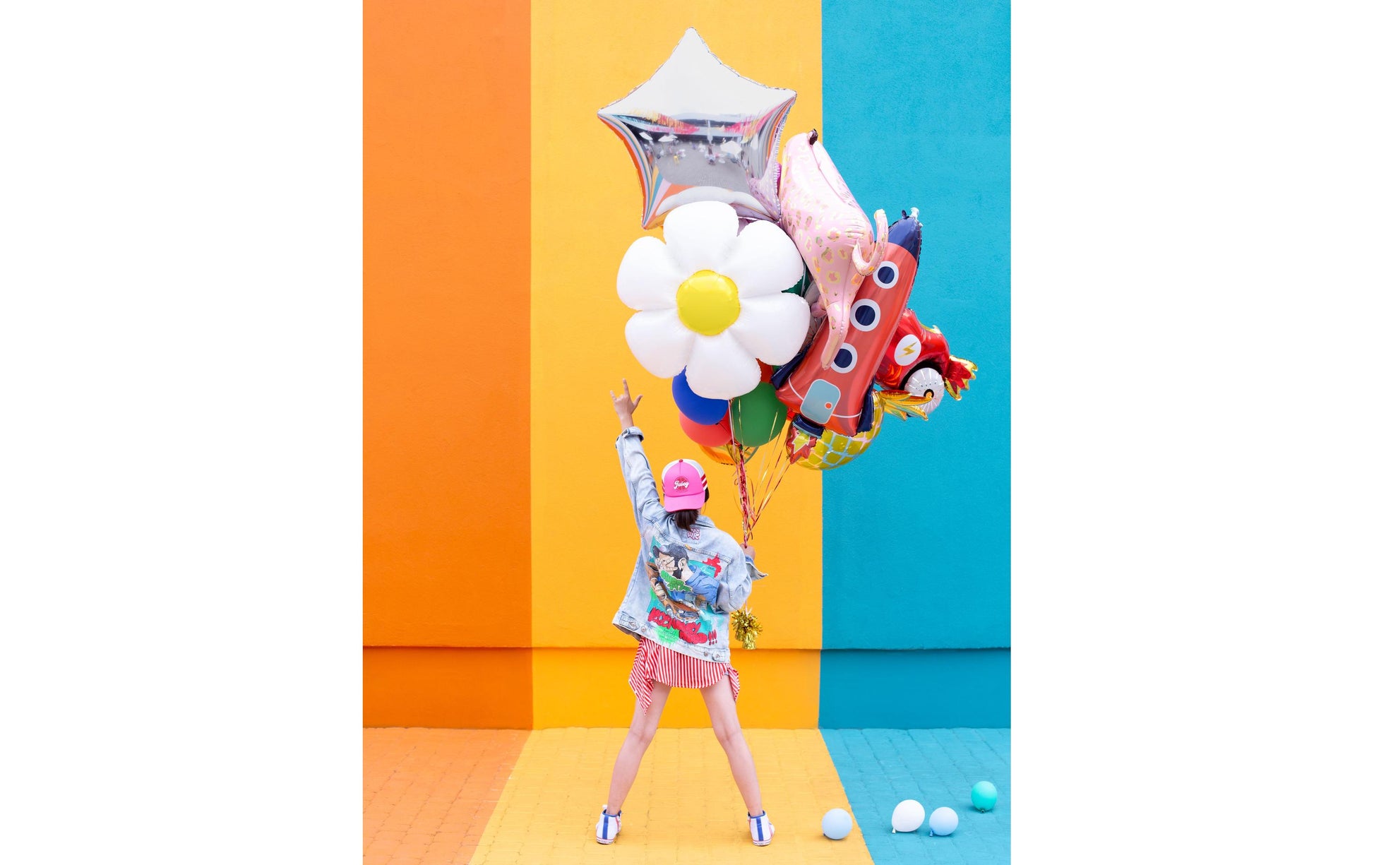 PartyDeco Folienballon Rakete – mehrfarbig – 44 × 115 cm – Folie – 1 Stk