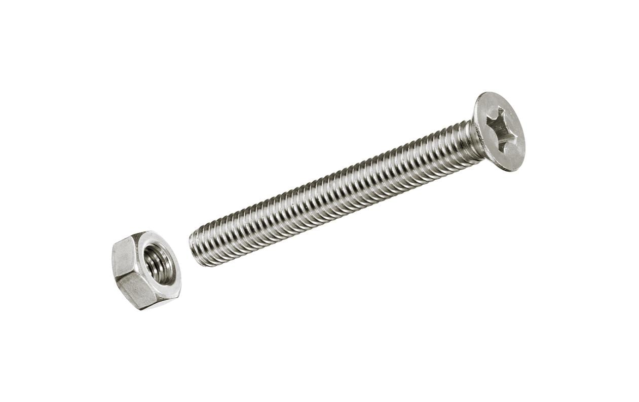 Ftm Krafter Gewindeschrauben M4 – Senkkopf Phillips (PH), 20 mm, Stahl, blau verzinkt, 10 Stk.