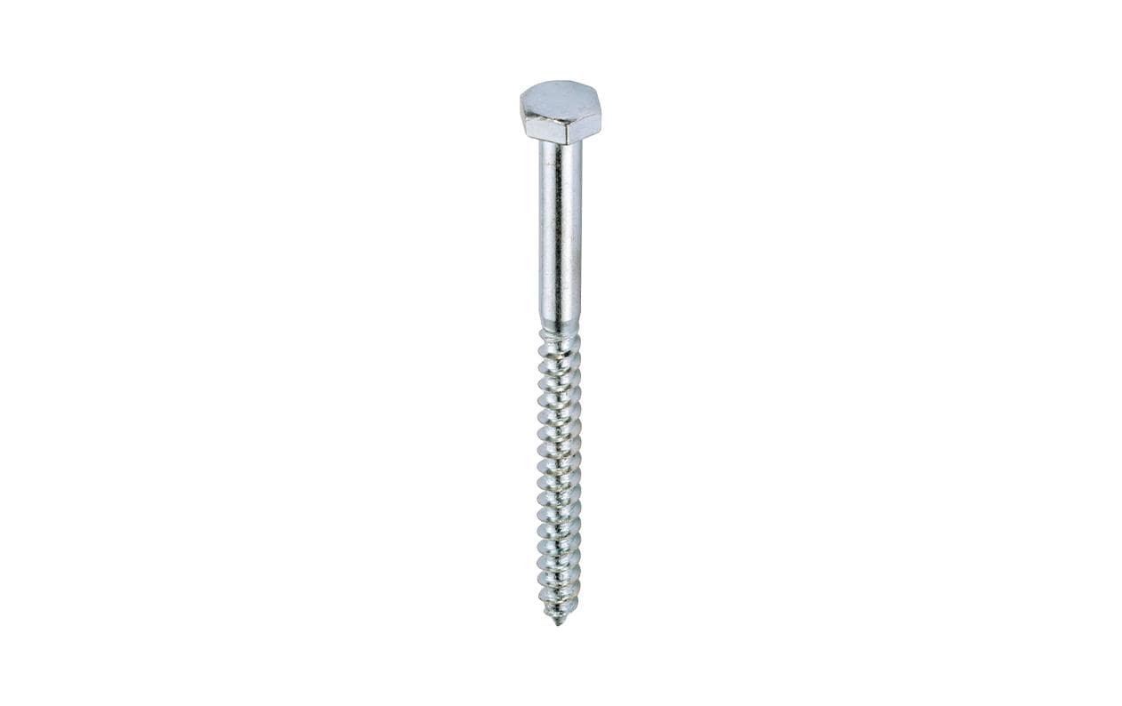 Ftm Krafter Schlüsselschrauben – Ø 6 × 60 mm, Sechskantkopf Aussensechskant, Teilgewinde, blau verzinkt, 4 Stk.