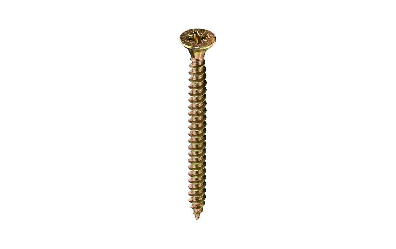 Ftm Spanplattenschrauben – Ø 4 × 50 mm, Senkkopf, Pozidriv, Stahl, gelb verzinkt, 14 Stk.