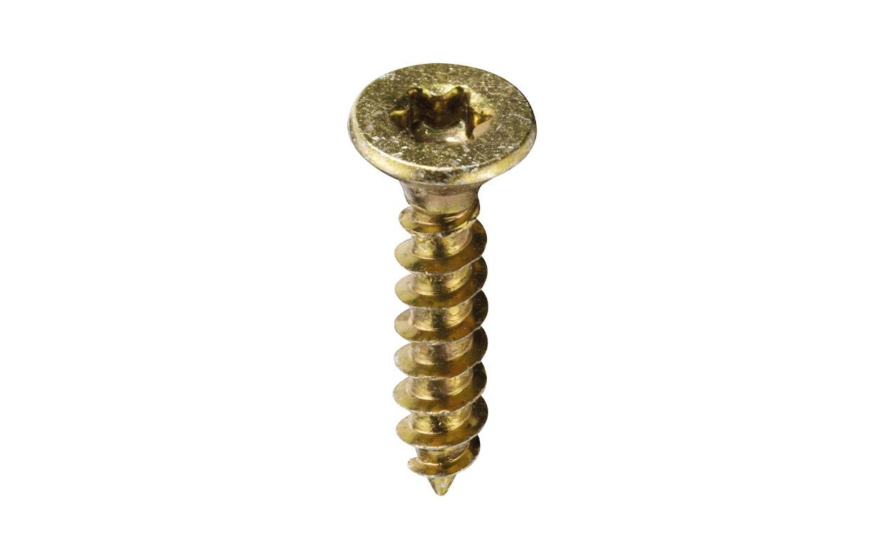 Ftm Krafter Spanplattenschrauben – Ø 4,5 × 16 mm, Senkkopf, Torx, Vollgewinde, Stahl, gelb verzinkt, 24 Stk.