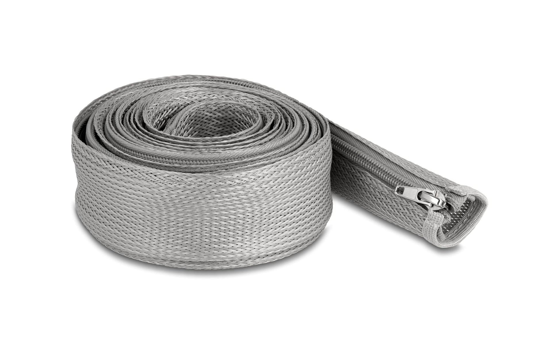 DeLOCK Kabelschlauch, Ø 50 mm × 3 m, Reissverschluss, wiederverwendbar, hitzebeständig (−50–150 °C) – Grau