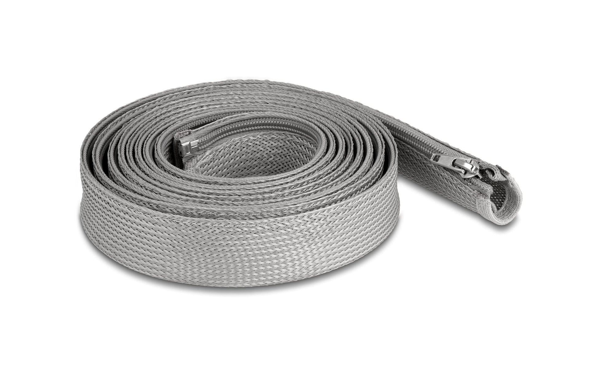DeLOCK Kabelschlauch, Ø 30 mm × 3 m, Reissverschluss, hitzebeständig – grau