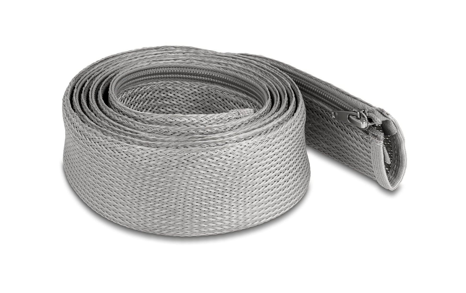 DeLOCK Kabelschlauch, Ø 50 mm × 2 m, Reissverschluss, hitzebeständig (−50 bis 150 °C) – Grau