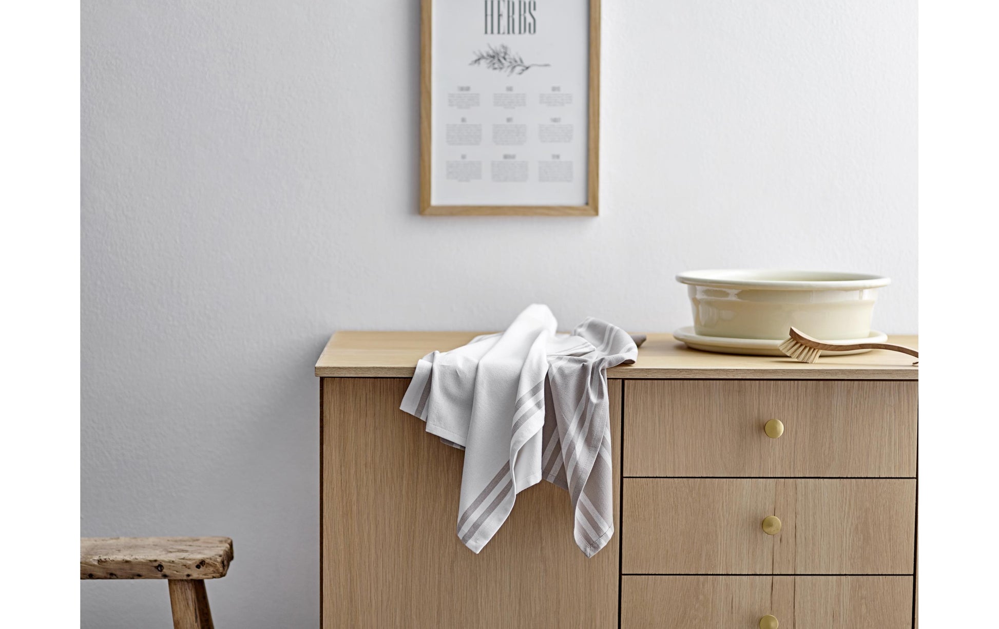 Södahl Geschirrtuch Soft – Beige – 50 × 70 cm – Baumwolle – 2er-Set